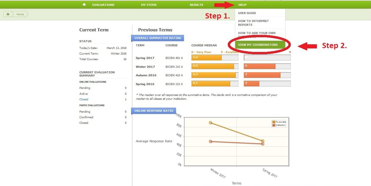 View My Coordinator IASystem Course Evaluation SoftwareIASystem